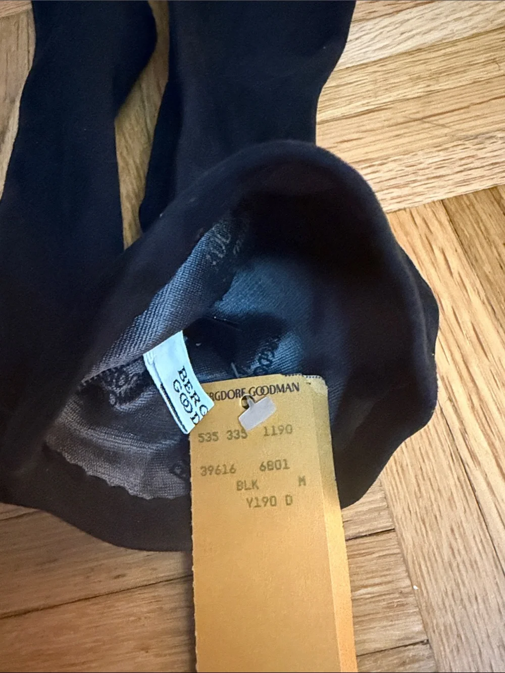 VTG Bergdorf Goodman Long Black Gloves Women's Size Medium UNWORN
